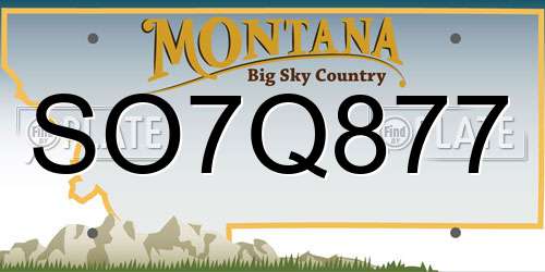 SO7Q877 Montana License Plate