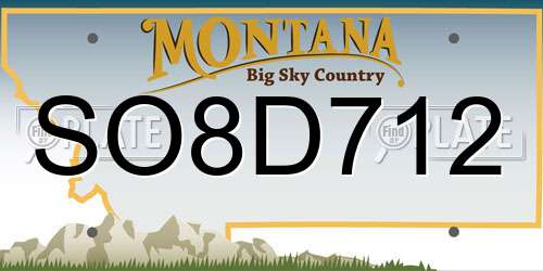 SO8D712 Montana License Plate