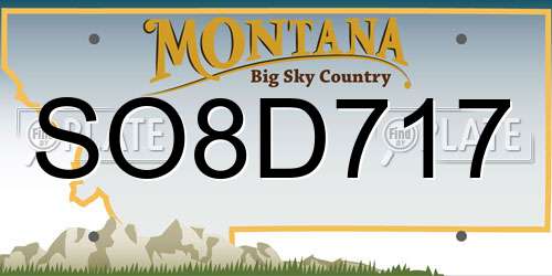 SO8D717 Montana License Plate