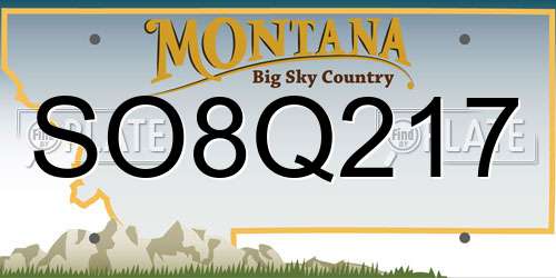 SO8Q217 Montana License Plate