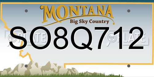 SO8Q712 Montana License Plate