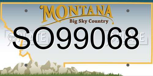 SO99068 Montana License Plate