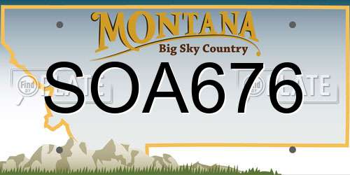 SOA676 Montana License Plate