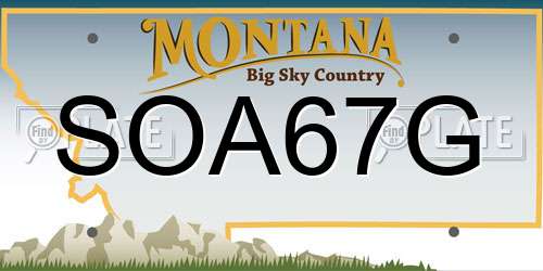 SOA67G Montana License Plate