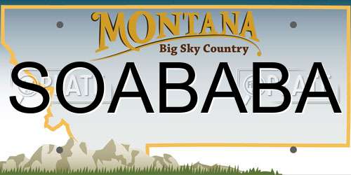 SOABABA Montana License Plate