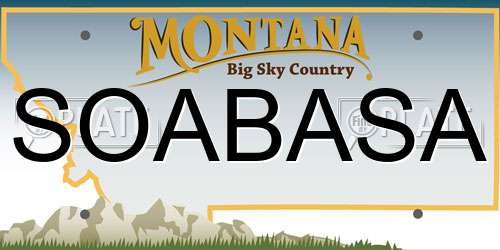SOABASA Montana License Plate