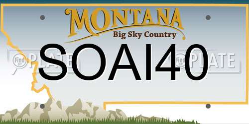 SOAI40 Montana License Plate