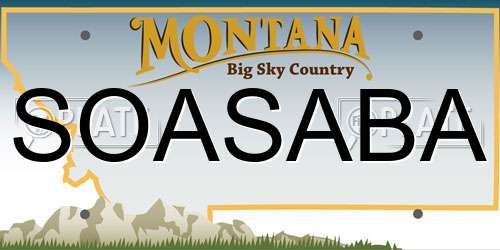 SOASABA Montana License Plate
