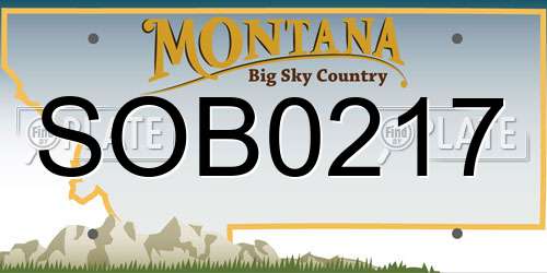 SOB0217 Montana License Plate