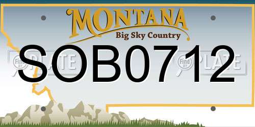 SOB0712 Montana License Plate