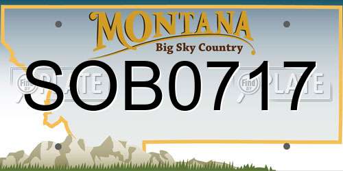 SOB0717 Montana License Plate