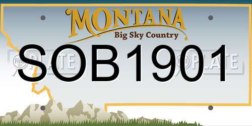 SOB1901 Montana License Plate