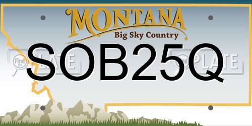 SOB25Q Montana License Plate