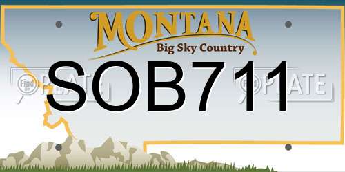 SOB711 Montana License Plate