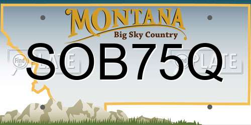 SOB75Q Montana License Plate