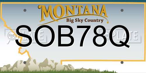 SOB78Q Montana License Plate