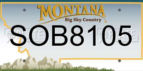 SOB8105 Montana License Plate