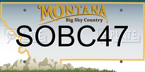 SOBC47 Montana License Plate