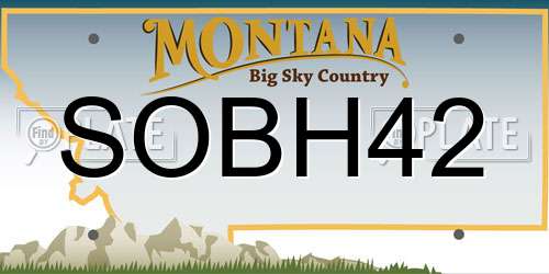SOBH42 Montana License Plate