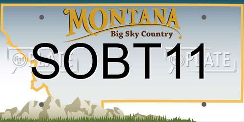 SOBT11 Montana License Plate