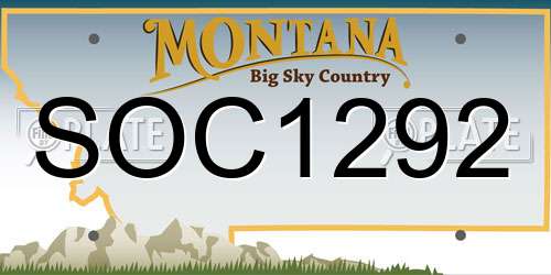 SOC1292 Montana License Plate