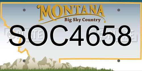 SOC4658 Montana License Plate