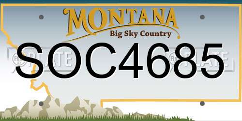 SOC4685 Montana License Plate