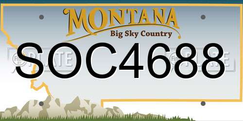 SOC4688 Montana License Plate