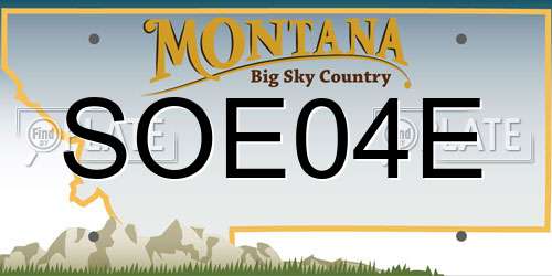 SOE04E Montana License Plate