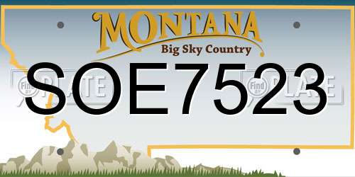 SOE7523 Montana License Plate