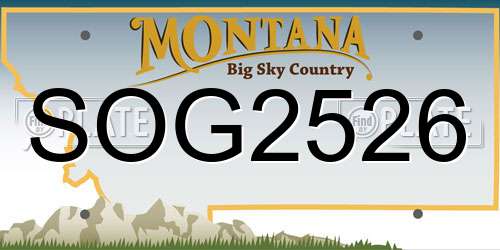 SOG2526 Montana License Plate