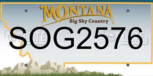 SOG2576 Montana License Plate