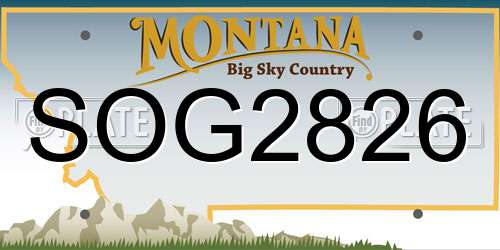 SOG2826 Montana License Plate