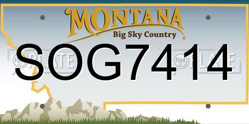SOG7414 Montana License Plate