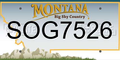 SOG7526 Montana License Plate