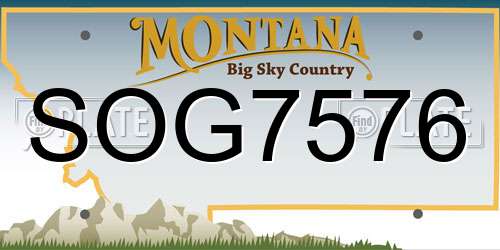SOG7576 Montana License Plate