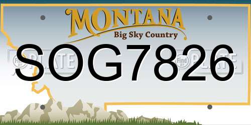 SOG7826 Montana License Plate