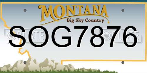SOG7876 Montana License Plate