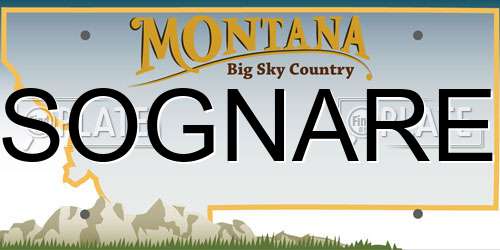 SOGNARE Montana License Plate