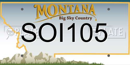 SOI105 Montana License Plate