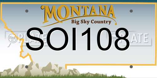 SOI108 Montana License Plate