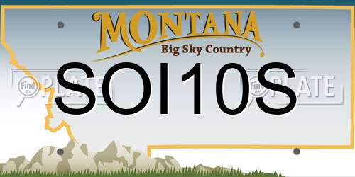 SOI10S Montana License Plate