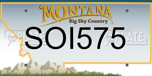 SOI575 Montana License Plate