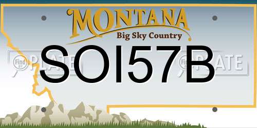 SOI57B Montana License Plate