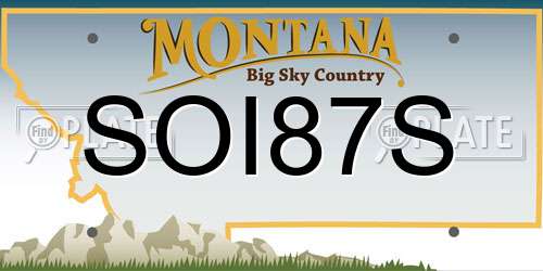 SOI87S Montana License Plate