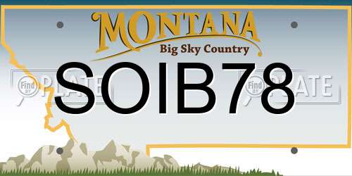 SOIB78 Montana License Plate