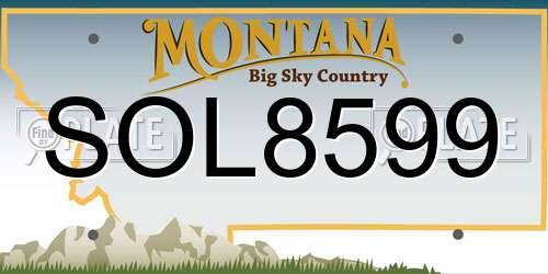 SOL8599 Montana License Plate