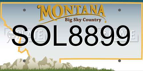 SOL8899 Montana License Plate