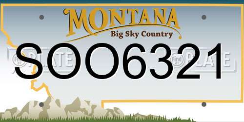 SOO6321 Montana License Plate