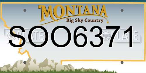 SOO6371 Montana License Plate